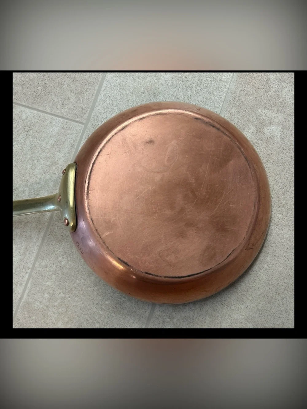 BAZAAR DE LA CUISINE NY/NY SOLID COPPER PAN WITH BRASS HANDLE  8” Upscale Cook